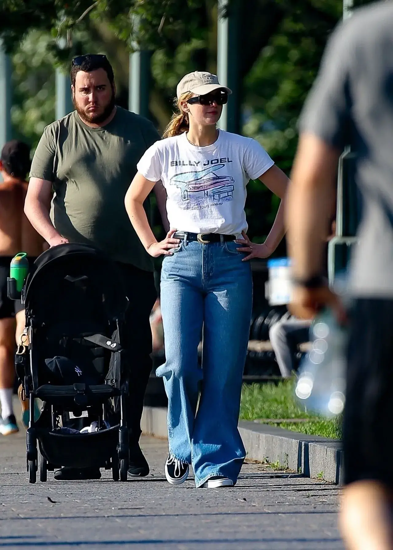 American actress Jennifer Lawrence Photoshoot in White T Shirt Blue Jeans